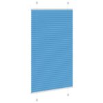 vidaXL Plisovaná roleta modrá 75x100 cm Šírka látky 74,4 cm Polyester – Obrázok 4