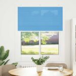 vidaXL Plisovaná roleta modrá 110x100 cm, šírka látky 109,4 cm, polyester – Obrázok 2