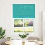 vidaXL Plisovaná roleta petrolejovo zelená 100x100 cm šírka látky 99,4 cm polyester – Obrázok 2