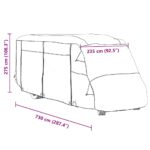vidaXL Plachty na obytné autá, sivé, 730x235x275 cm, netkaná textília – Obrázok 11