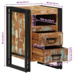 vidaXL Nočný stolík 40x40x59 cm masívne recyklované drevo – Obrázok 11