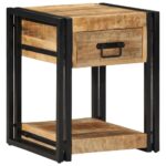 vidaXL Nočný stolík 40x40x50 cm masívne surové drevo mango – Obrázok 13