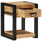 vidaXL Nočný stolík 40x40x50 cm masívne surové drevo mango – Obrázok 2