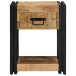 vidaXL Nočný stolík 40x40x50 cm masívne surové drevo mango – Obrázok 3