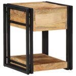 vidaXL Nočný stolík 40x40x50 cm masívne surové drevo mango – Obrázok 5