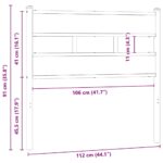 vidaXL Náhradné čelo postele, dymový dub 107 cm, železo a umelé drevo – Obrázok 6