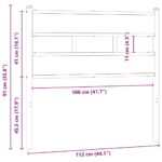vidaXL Náhradné čelo postele, dub sonoma, 107 cm, železo a umelé drevo – Obrázok 6