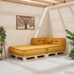 vidaXL Modulárna pohovka, žltá 70x70x54, látková – Obrázok 3
