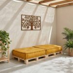 vidaXL Modulárna pohovka, žltá 70x70x36, látková – Obrázok 3