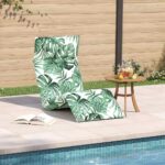 vidaXL Skladacie ležadlo s listovým vzorom 175x54x8,5 cm, oxfordská látka – Obrázok 3