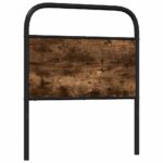 vidaXL Náhradné čelo postele, dymový dub, 75 cm, oceľ a umelé drevo – Obrázok 5