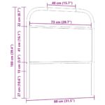vidaXL Náhradné čelo postele, dymový dub, 75 cm, oceľ a umelé drevo – Obrázok 7