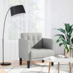 vidaXL Rozkladacia pohovka s podrúčkami, oblačne sivá, 53 cm, látka