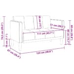 vidaXL Dvojpohovka svetlosivá 111 cm látková – Obrázok 8