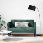vidaXL Dvojpohovka tmavozelená 111 cm látková