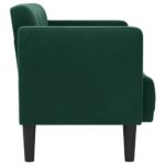 vidaXL Dvojpohovka tmavozelená 111 cm zamatová – Obrázok 4