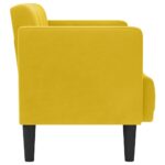 vidaXL Dvojpohovka žltá 111 cm zamatová – Obrázok 4