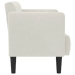 vidaXL Dvojpohovka krémová 111 cm zamatová – Obrázok 4