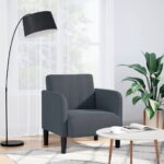 vidaXL Rozkladacia pohovka s podrúčkami, tmavosivá, 54 cm, zamatová