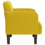 vidaXL Rozkladacia pohovka s podrúčkami, žltá 54 cm, zamatová – Obrázok 4