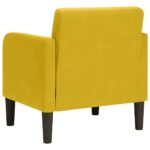 vidaXL Rozkladacia pohovka s podrúčkami, žltá 54 cm, zamatová – Obrázok 5