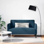 vidaXL Dvojpohovka modrá 109 cm zamatová