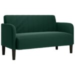 vidaXL Dvojpohovka tmavozelená 109 cm zamatová – Obrázok 2
