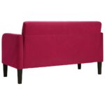 vidaXL Dvojpohovka, vínovo červená 109 cm, zamat – Obrázok 5