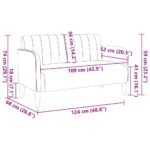 vidaXL Dvojpohovka, vínovo červená 109 cm, zamat – Obrázok 8