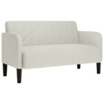 vidaXL Dvojpohovka krémová 109 cm zamatová – Obrázok 2