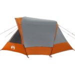 vidaXL Kempingový stan-chatka pre 4 osoby, sivo-oranžový, vodeodolný – Obrázok 6