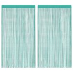 vidaXL Šnúrkové závesy 2 ks tyrkysové 100x250 cm – Obrázok 2
