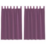 vidaXL Voálové závesy so slučkami, 2 ks, fialové, 140x175 cm – Obrázok 2