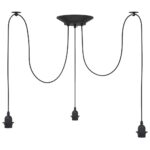 vidaXL Závesná lampa s 3 objímkami E27 čierna kovová – Obrázok 5