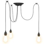 vidaXL Závesná lampa s 3 objímkami E27 čierna kovová – Obrázok 6