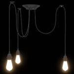 vidaXL Závesná lampa s 3 objímkami E27 čierna kovová – Obrázok 7