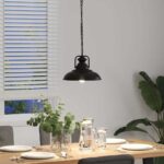 vidaXL Závesná lampa E27 čierna Ø 31 cm železná – Obrázok 4