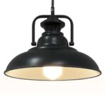 vidaXL Závesná lampa E27 čierna Ø 31 cm železná – Obrázok 5