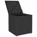 vidaXL Záhradné stoličky s vankúšmi 2 ks, čierne 40x40x43 cm, polyratan – Obrázok 6