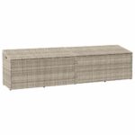 vidaXL Záhradný úložný box svetlosivý 220x50x58 cm polyratan