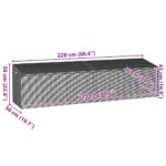 vidaXL Záhradný úložný box svetlosivý 220x50x58 cm polyratan – Obrázok 10