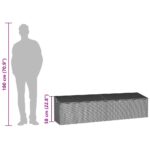 vidaXL Záhradný úložný box svetlosivý 220x50x58 cm polyratan – Obrázok 11