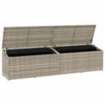 vidaXL Záhradný úložný box svetlosivý 220x50x58 cm polyratan – Obrázok 4