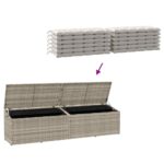 vidaXL Záhradný úložný box svetlosivý 220x50x58 cm polyratan – Obrázok 7
