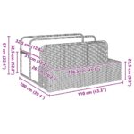 vidaXL Úložný plavák k bazénu, hnedý 110x100x57 cm, polyratan – Obrázok 9