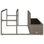 vidaXL Úložný plavák pri bazéne, sivý 110x100x57 cm, polyratan – Obrázok 6