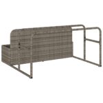 vidaXL Úložný plavák pri bazéne, sivý 110x100x57 cm, polyratan – Obrázok 7