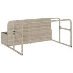 vidaXL Úložný plavák pri bazéne, svetlosivý 110x100x57 cm, polyratan – Obrázok 7