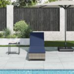 vidaXL Záhradné ležadlo s vankúšmi, sivé 55x200x25,5 cm, polyratan – Obrázok 3