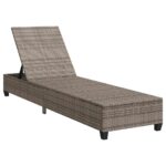 vidaXL Záhradné ležadlo s vankúšmi, sivé 55x200x25,5 cm, polyratan – Obrázok 4